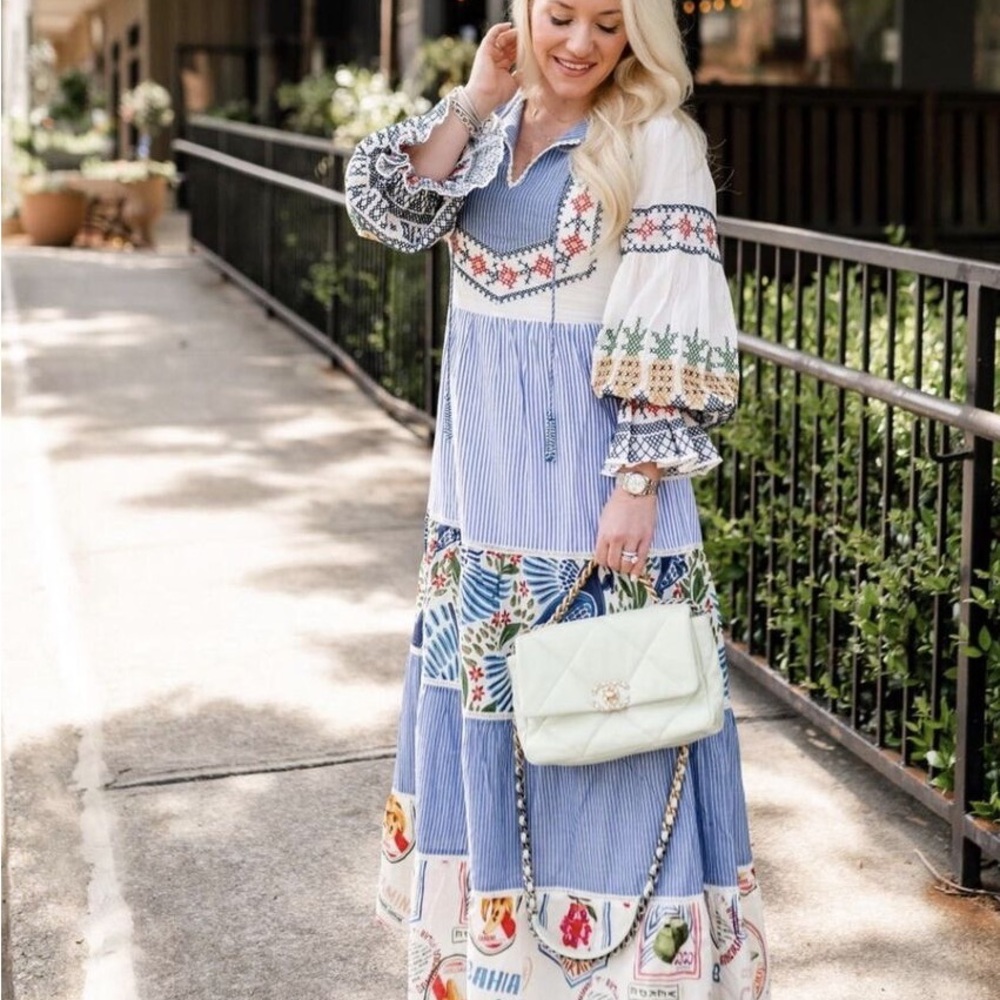 FARM RIO x ANTHROPOLOGIE Pineapple Beach Embroidered Maxi Dress - Picture 11 of 11